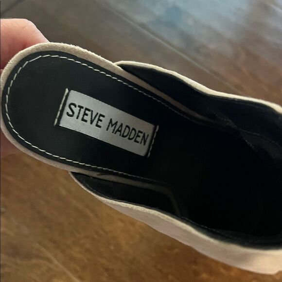 Steve Madden “Sooki” Women's Cream Peep Toe Mules - Picture 5 of 6